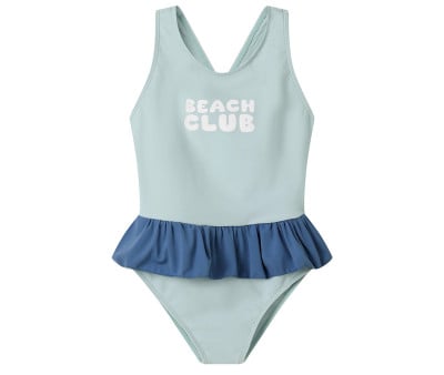 Maillot de Bain Dos Croisé à Volants Stripes Blues & Beyond