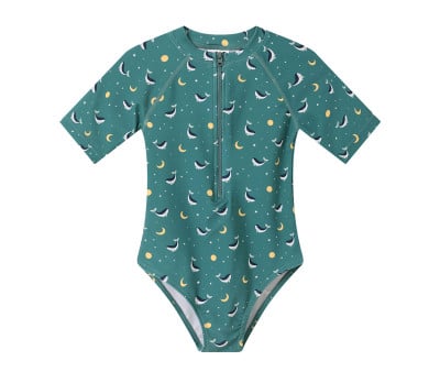 Maillot de Bain Zippé Whale Teal