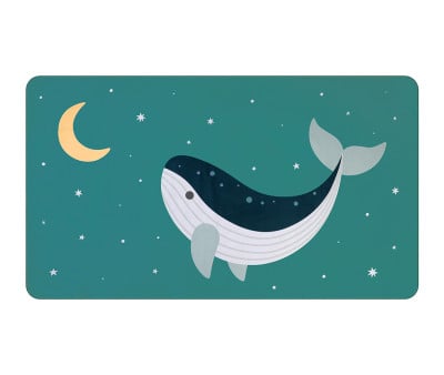 Toalha de praia Microfibra Personalizável Whale Teal