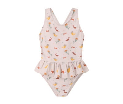 Maillot de Bain Dos Croisé à Volants Mermaid Cats