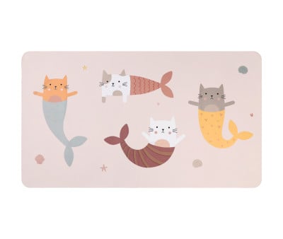 Toalha de praia Microfibra Personalizável Mermaid Cats