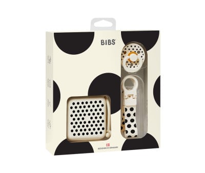 BIBS Gift Set Baby Soothe & Go Polka Ivory/Black