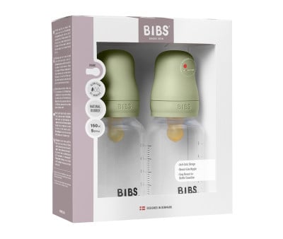 2 Biberon Plastica BIBS Lattice Sage 150ml