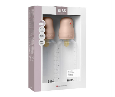 2 Biberon Plastica BIBS Lattice Blush 270ml