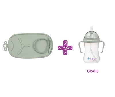 PROMO Vassoio Silicone Roll & Go con Cucchiaino + Tazza Sage