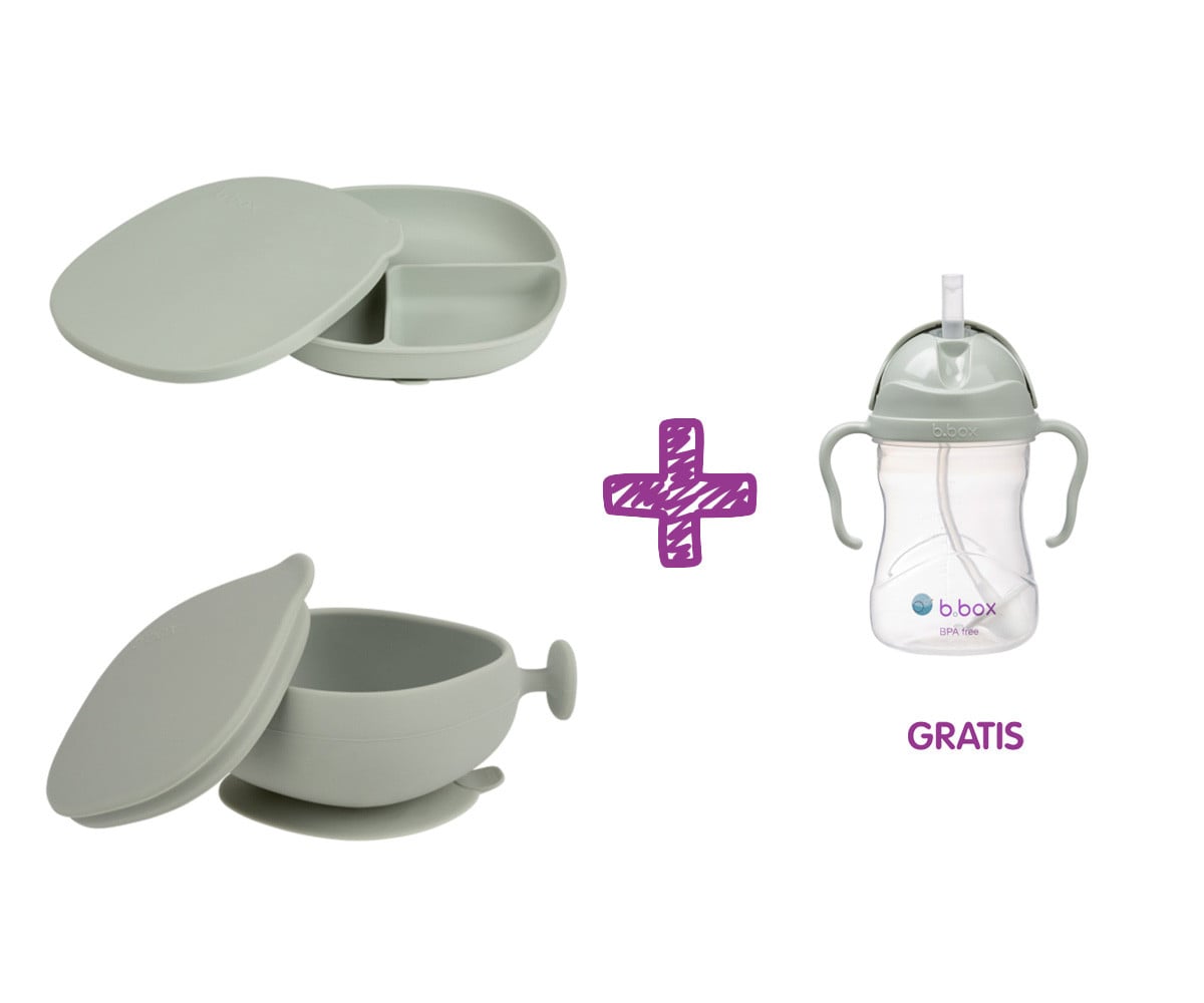 PROMO Piatto e Ciotola Silicone + Tazza Sage
