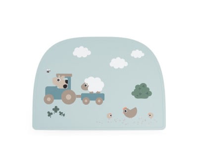 Tovaglietta Silicone Tiny Farm Blue