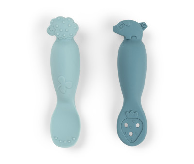 2-Piece Learning Spoons Tiny Farm Blue