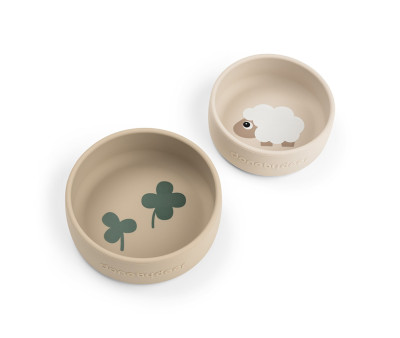 Set of 2 Silicone Bowls Sheepy Sand