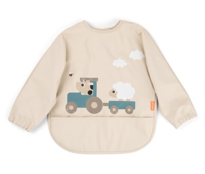 Bavoir à Manches Longues Tiny Farm Sand 6-18 mois Personnalisable