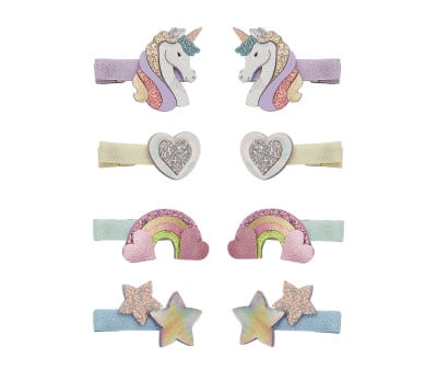 8 Mini Clips de Cabelo Dreamy Unicorn