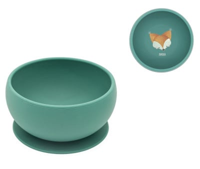 Silicone Bowl with Suction Cup Fox
