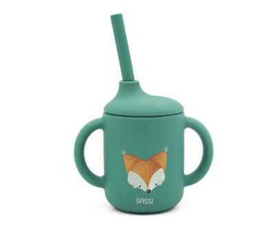 Silicone Cup with Straw 120ml Fox