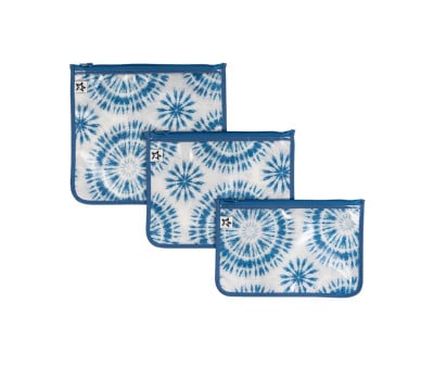 Pack 3 Bolsas Travel Blue Tie Die 	