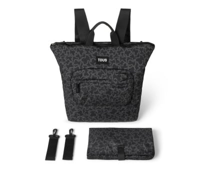 Sac à Dos pour Poussette avec Tapis à Langer TOUS Baby Kaos Noir