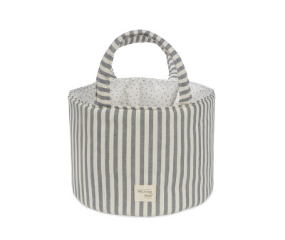Cestino Portaoggetti Praliné Stripes Matcha
