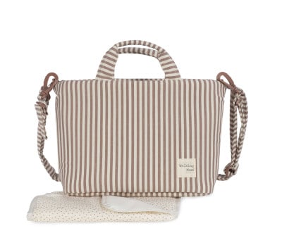 Borsa Cambio con Fasciatoio Praliné Stripes Moka