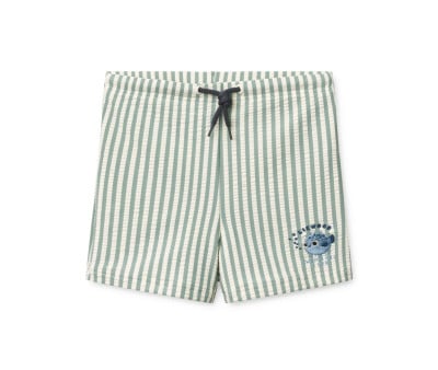 Short de Bain Otto Seersucker Stripe Peppermint/Creme de la Creme