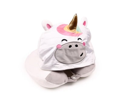 Almohada de Viaje con Memoria y Capucha Hoodeazzz Astra El Unicornio