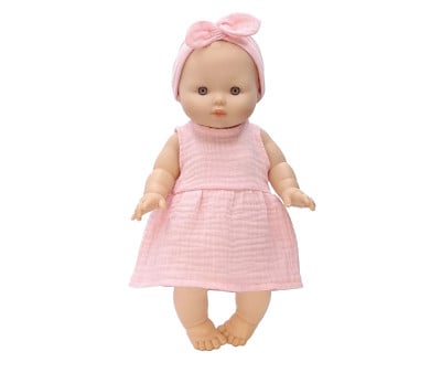 Muñeca Gordis Faustine con Vestido y Diadema Coton Fraise