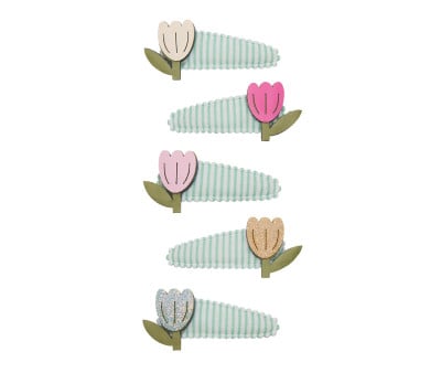 5 mini clipes Stripes de tulipa 