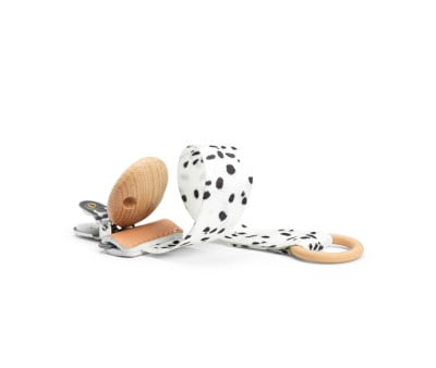 Chupetero Clip Madera Dalmatian Dots