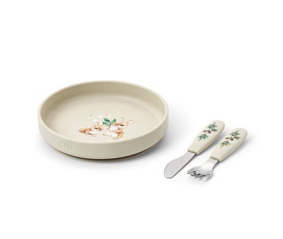 Set Piatto e Posate Silicone Bunny Darling