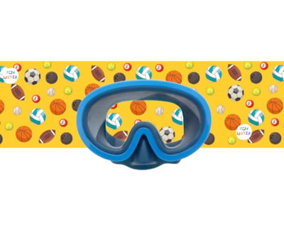 Óculos de mergulho Juniormask azul escuro com Faixa esportivo