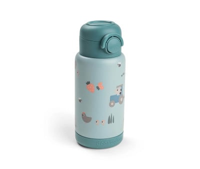 Borraccia Termica Cannuccia Tiny Farm Blue 340ml
