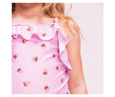 Maillot de Bain Dos Croisé Anti UV Strawberry Fields