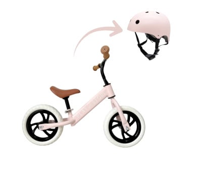 Bicicleta Equilibrio Premium + Casco Pink