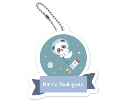 Portachiavi Personalizzato Pandas in Space
