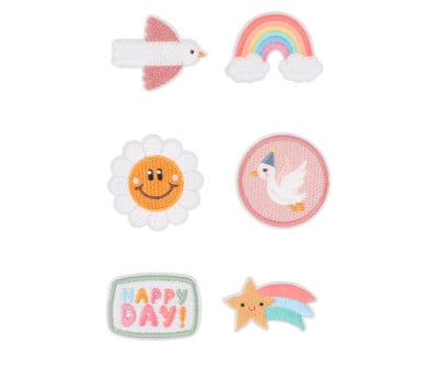 Set Toppe Ricamate Autoadesive Happy Day
