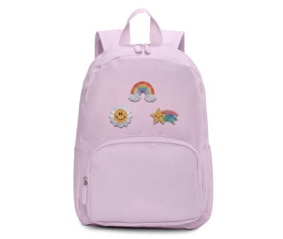 Zaino Solid Color Lavender+6 Toppe Autoadesive Happy Day
