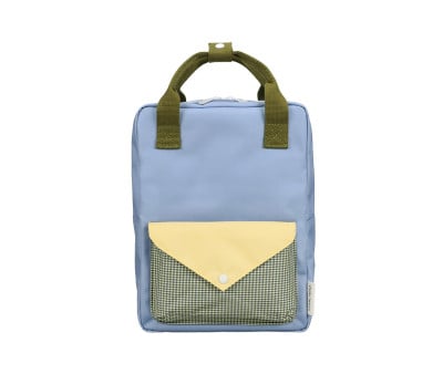 Mochila escolar de médio porte personalizável Envelope Cloud Blue 