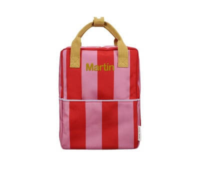 Zaino Medio Sticky Lemon Stripes Red Apple + Rosebay Pink Personalizzabile