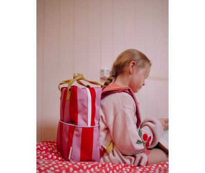 Zaino Medio Sticky Lemon Stripes Red Apple + Rosebay Pink Personalizzabile