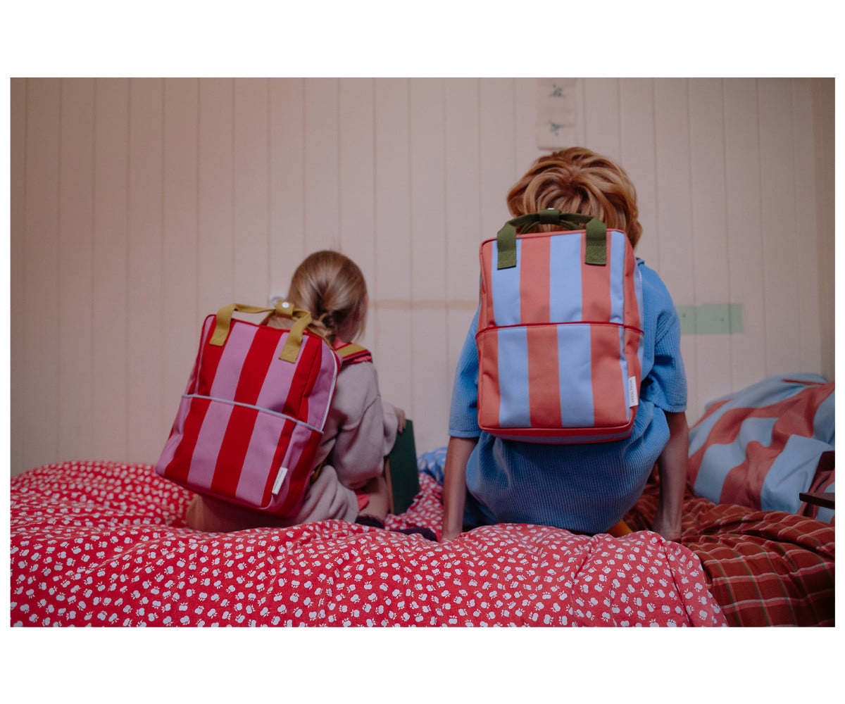 Zaino Medio Sticky Lemon Stripes Red Apple + Rosebay Pink Personalizzabile