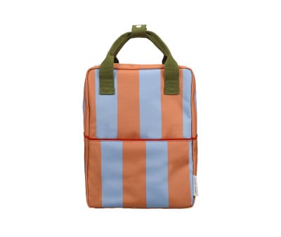 Mochila escolar de médio porte personalizável Stripes Cloud Blue + Maple Whirl 