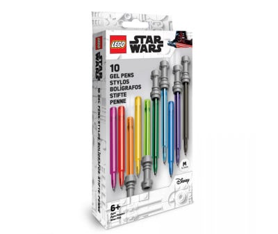 10 Bolígrafos de Gel LEGO® Stars Wars Sable de Luz