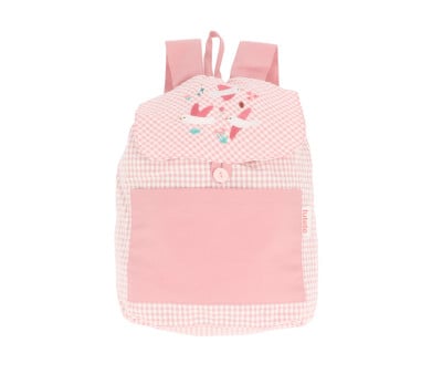 Zaino Piccolo Vichy Blossom Birds Personalizzabile