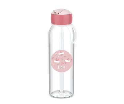 Borraccia Campus Flip-Up Cool Pink 500ml + Etichetta Blossom Birds Personalizzata