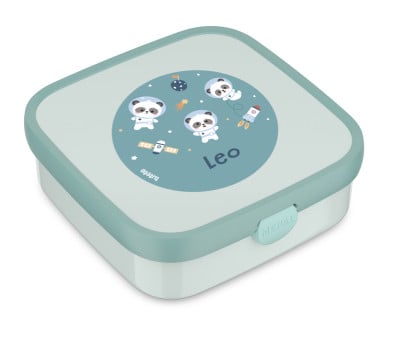 Bento Box Campus Grande Cool Mint + Etichetta Pandas in Space Personalizzata