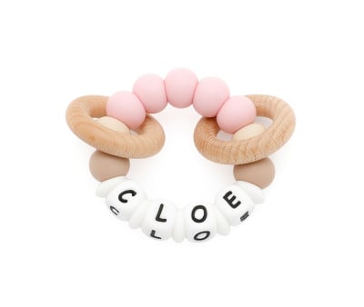 Chocalho Mordedor de silicone personalizado  Ecologic Pink