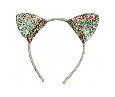 Cerchietto Glitter Gattino Verde