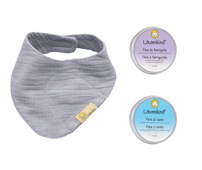 Set Inizio Mini Bandana Grigio + 2 Löwenpads®