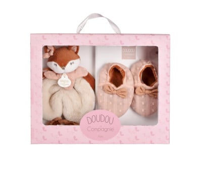 Scatola Nascita Mina Volpe con Doudou e Babbucce  