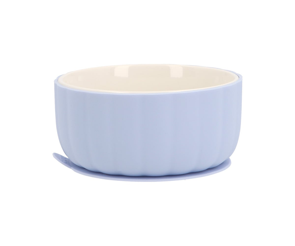 Bowl cerâmica com base de silicone antiderrapante Powder Blue