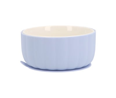 Bol de Cerámica con Base de Silicona Antideslizante Powder Blue