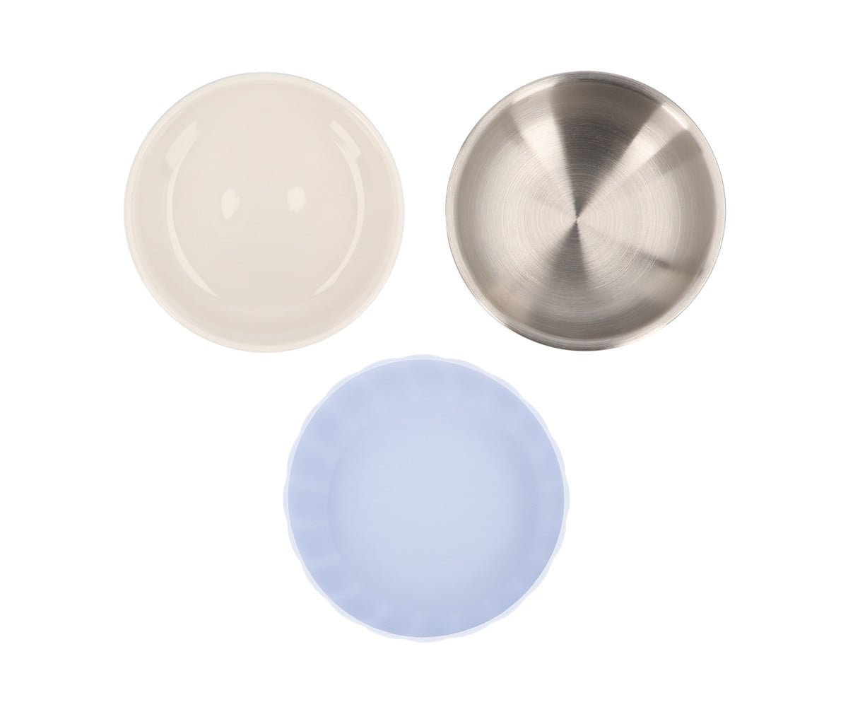 Bowl cerâmica com base de silicone antiderrapante Powder Blue